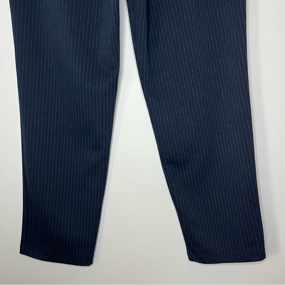 Time And Tru Pull On Navy Blue Pinstripe High Rise Knit Pants Size Medium 8-10 - Picture 16 of 16